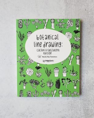 botanical line drawings cactus book