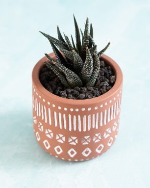 carved style concrete planter