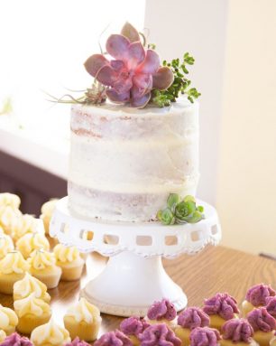 naked wedding cake succulent topper purple echeveria perle von nurnberg sedum aeonium