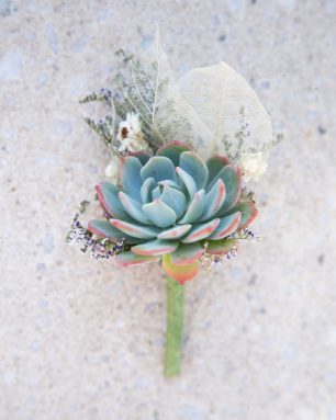 eucca succulent boutonniere wedding