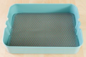 mesh over ikea blue raskog cart shelf