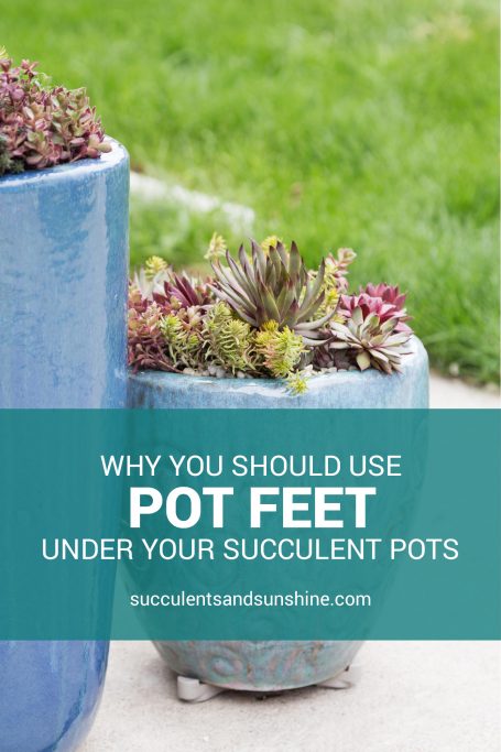 pot feet under large blue planters