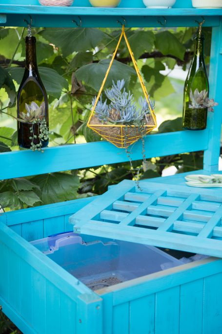 slats in potting bench