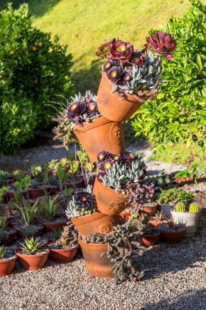 stacked terra cotta succulent pots