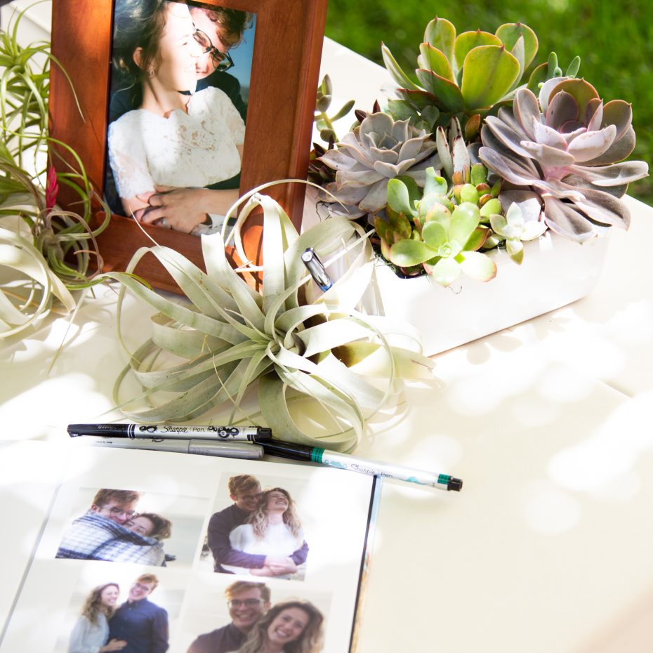 sign in table succulent centerpiece wedding air plant