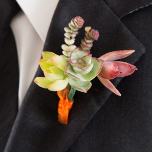 bright happy succulent boutonniere wedding diy tutorial red pink orange green