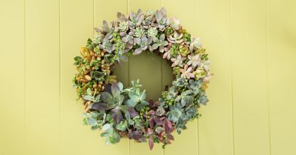 wreath made with succulents sphagnum moss form