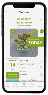 succulent tracker app plant editor screen example